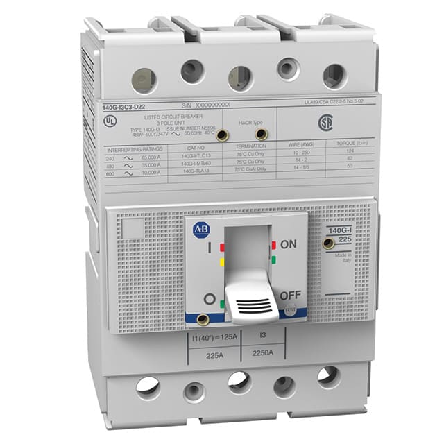 Allen-Bradley - 140G 225A Frame Molded Case Ckt-Bkr