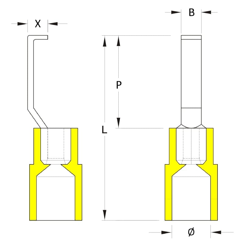 Weidmuller - HBT 6,0 - 4,6 GE Aderendhuelse