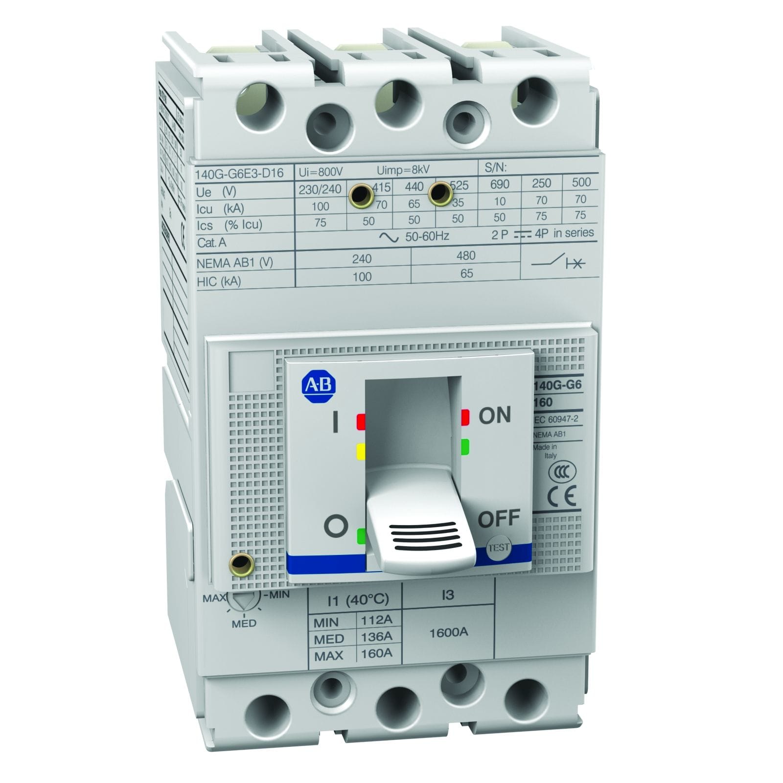 Allen-Bradley - 140G 160A Frame Molded Case Ckt-Bkr